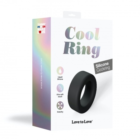 Pierścień na penisa Cool Ring Black Onyx - miękki, elastyczny płynny silikon, uniwersalny obwód dopasowujący się do nasady prąci - 5