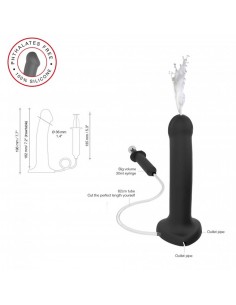 SQUIRTING CUM DILDO SEMI-REALISTE BLACK - L - WITH CREAMY - Dilda realistyczne - 1 2