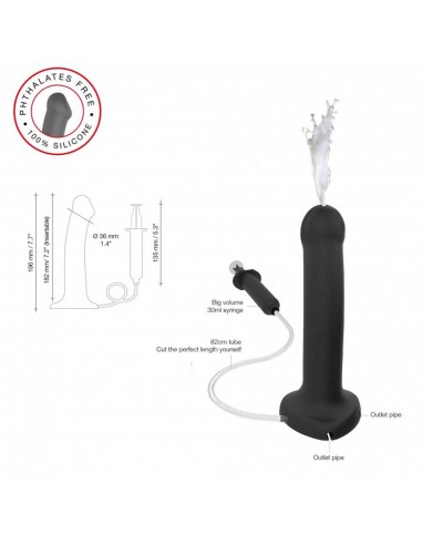 SQUIRTING CUM DILDO SEMI-REALISTE BLACK - L - WITH CREAMY - Dilda realistyczne - 2