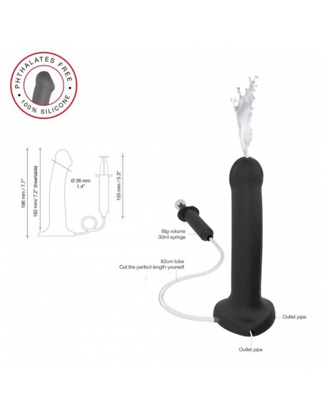 SQUIRTING CUM DILDO SEMI-REALISTE BLACK - L - WITH CREAMY - Dilda realistyczne - 2