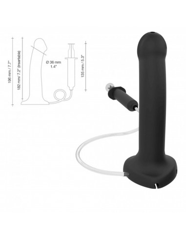 SQUIRTING CUM DILDO SEMI-REALISTE BLACK - L - WITH CREAMY - Dilda realistyczne - 8