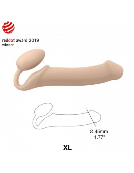 SEMI-REALISTIC BENDABLE STRAP-ON VANILLA - XL - Strap-ony, dilda na pasku bez wibracji - 4