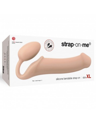 SEMI-REALISTIC BENDABLE STRAP-ON VANILLA - XL - Strap-ony, dilda na pasku bez wibracji - 5