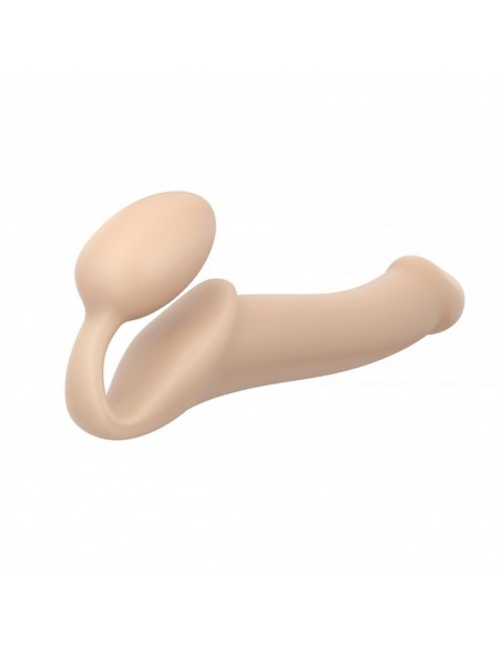 SEMI-REALISTIC BENDABLE STRAP-ON VANILLA - L - Strap-ony, dilda na pasku bez wibracji - 1