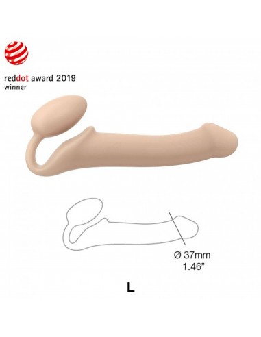 SEMI-REALISTIC BENDABLE STRAP-ON VANILLA - L - Strap-ony, dilda na pasku bez wibracji - 5