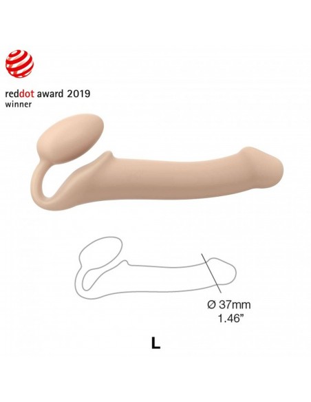 SEMI-REALISTIC BENDABLE STRAP-ON VANILLA - L - Strap-ony, dilda na pasku bez wibracji - 5