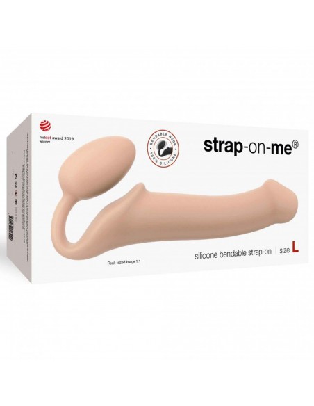 SEMI-REALISTIC BENDABLE STRAP-ON VANILLA - L - Strap-ony, dilda na pasku bez wibracji - 6