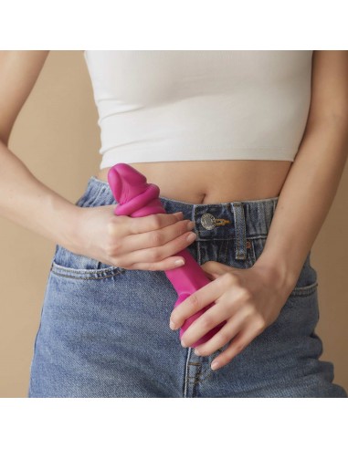 SLIDING SKIN REALISTIC DILDO FUCHSIA L - Dilda realistyczne - 6