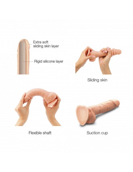 SLIDING SKIN REALISTIC DILDO VANILLA M - Dilda realistyczne - 3