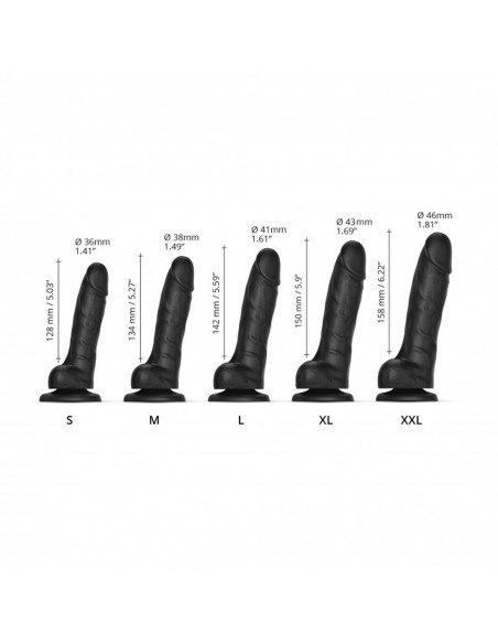 SLIDING SKIN REALISTIC DILDO BLACK S - Dilda realistyczne - 4