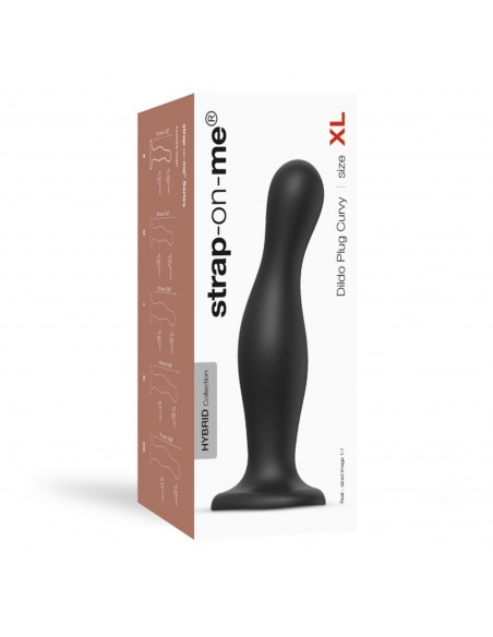 DILDO PLUG CURVY BLACK - XL - Dilda silikonowe - 1