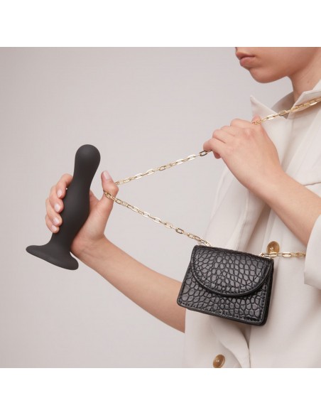 DILDO PLUG CURVY BLACK - XL - Dilda silikonowe - 3