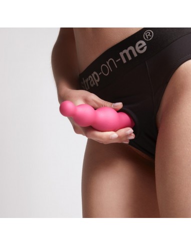 DILDO PLUG BEADS METALLIC RASPBERRY PINK - XL - Dilda silikonowe - 2