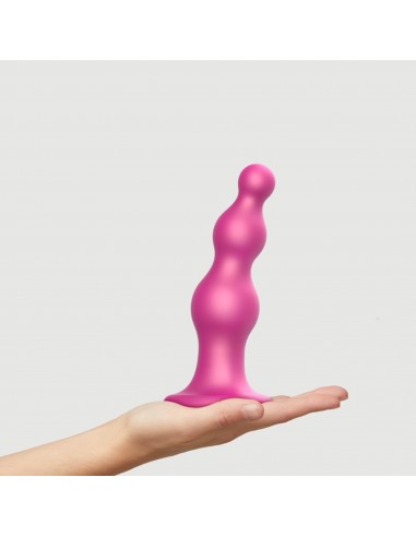DILDO PLUG BEADS METALLIC RASPBERRY PINK - XL - Dilda silikonowe - 6