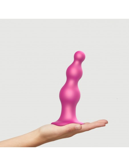 DILDO PLUG BEADS METALLIC RASPBERRY PINK - XL - Dilda silikonowe - 6