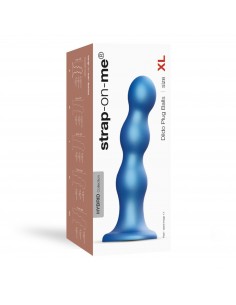 DILDO PLUG BALLS METALLIC BLUE - XL - Dilda silikonowe - 1