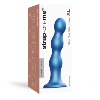 Silikonowe Dildo Balls Metallic Blue - Xl - 1