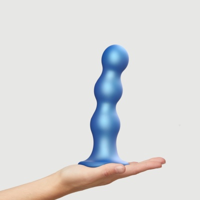 Silikonowe Dildo Balls Metallic Blue - Xl - 1 2