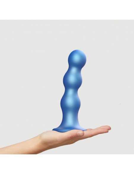DILDO PLUG BALLS METALLIC BLUE - XL - Dilda silikonowe - 2