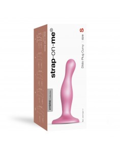 DILDO PLUG CURVY METALLIC SUGAR PINK- S - Dilda silikonowe - 1