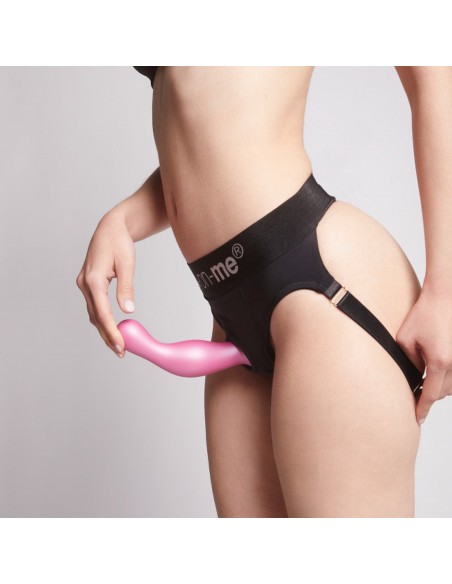 DILDO PLUG CURVY METALLIC SUGAR PINK- S - Dilda silikonowe - 2