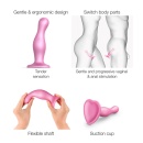 Dildo Plug Curvy Metallic Sugar Pink S - silikonowy plug z przyssawką, 12,5 cm - 5