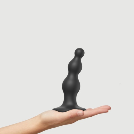 Dildo Plug Beads Black S - dildo z trzema koralikami o stopniowo rosnących średnicach 2,15-4,0 cm i długości całkowitej 14 cm - 3