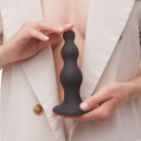 Dildo Plug Beads Black S - dildo z trzema koralikami o stopniowo rosnących średnicach 2,15-4,0 cm i długości całkowitej 14 cm - 6