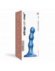 DILDO PLUG BALLS METALLIC BLUE - S - Dilda silikonowe - 1