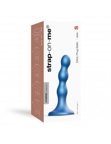 DILDO PLUG BALLS METALLIC BLUE - S - Dilda silikonowe - 1