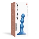 Dildo Plug Balls Metallic Blue S - potrójne kulki na elastycznym wale, silikon i przyssawka, rozmiar S - 1