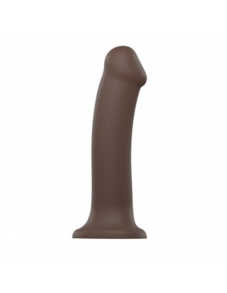 SEMI-REALISTIC DUAL DENSITY BENDABLE DILDO CHOCOLATE - XL - Dilda silikonowe - 1