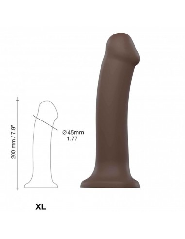 SEMI-REALISTIC DUAL DENSITY BENDABLE DILDO CHOCOLATE - XL - Dilda silikonowe - 3