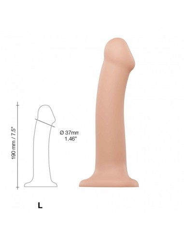 SEMI-REALISTIC DUAL DENSITY BENDABLE DILDO VANILLA - L - Dilda silikonowe - 4