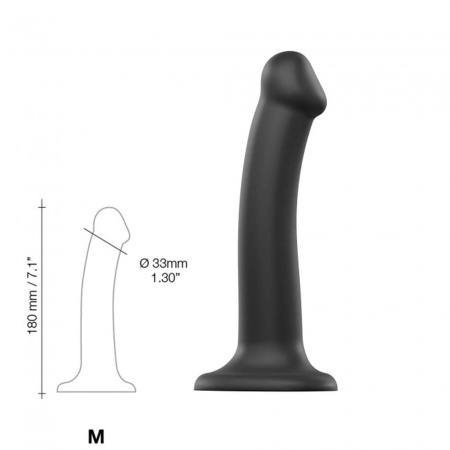 Dildo Silikonowe Realistic Dual Density Bendable Dildo Black - M - 3
