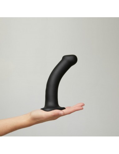 SEMI-REALISTIC DUAL DENSITY BENDABLE DILDO BLACK - M - Dilda silikonowe - 5