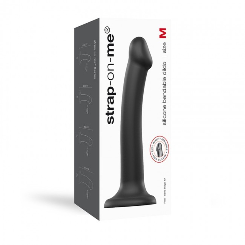 Dildo Silikonowe Realistic Dual Density Bendable Dildo Black - M - 8