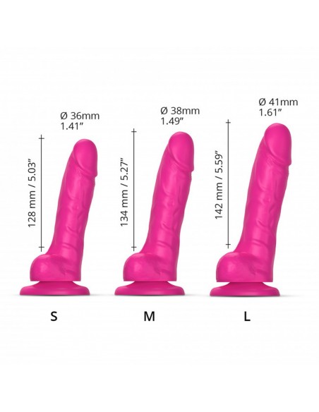 SLIDING SKIN REALISTIC DILDO FUSHIA M - Dilda realistyczne - 4