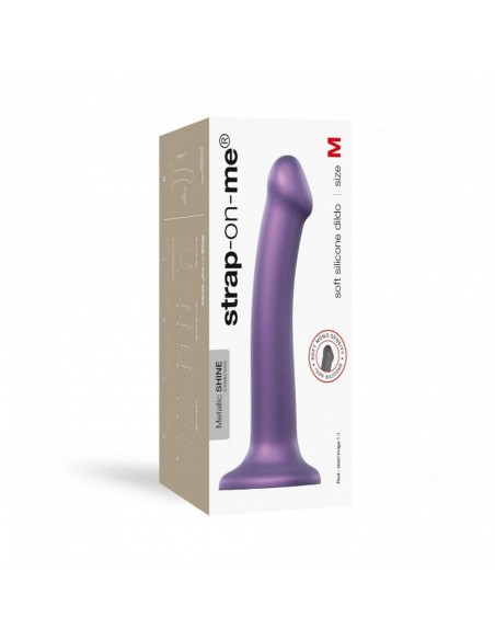 MONO DENSITY DILDO METALLIC PURPLE - M - SHINE - Dilda silikonowe - 5