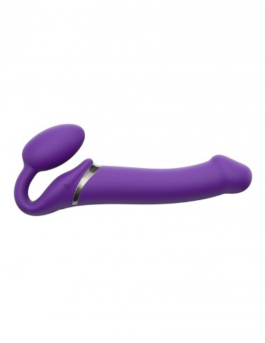 Vibrating Strap-On - L - Purple - Strap-ony, dilda na pasku z wibracją - 1