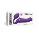 Wibrator Strap-On bez Uprzęży, Rozmiar L, Fioletowy - Silikon, 3 Silniki, Konstrukcja Elastyczna, 15,8 cm Długości Wkładalnej - 2