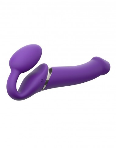 Vibrating Strap-On - L - Purple - Strap-ony, dilda na pasku z wibracją - 3