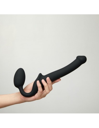 SEMI-REALISTIC BENDABLE STRAP-ON BLACK - S - Strap-ony, dilda na pasku bez wibracji - 7