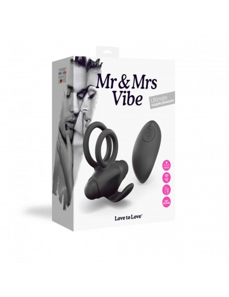 Mr & Mrs Vibe - Black Onyx - Pierścienie erekcyjne wibrujące - 8