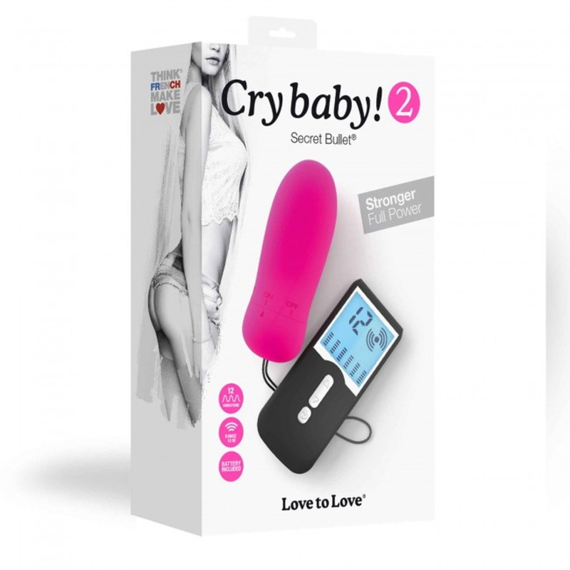 Jajko wibrujące CRY BABY 2 Danger Pink - 12 trybów wibracji, pilot bezprzewodowy o zasięgu 10 m, wymiary 8 × 3,2 cm - 4