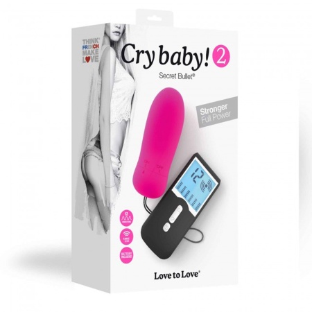 Jajko wibrujące CRY BABY 2 Danger Pink - 12 trybów wibracji, pilot bezprzewodowy o zasięgu 10 m, wymiary 8 × 3,2 cm - 4