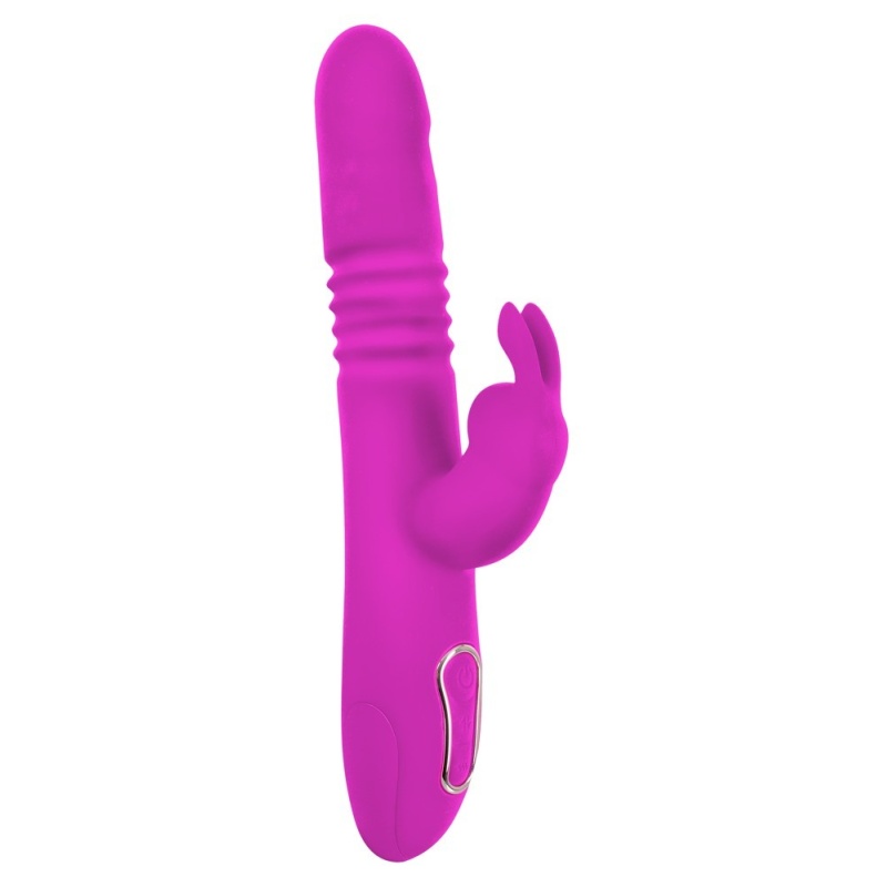 Wibrator królik Thrusting Pearl Rabbit z 2 silnikami, funkcją pchnięcia i rotującymi kulkami, 24,8–26 cm - 3