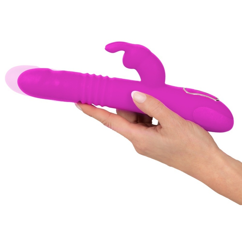 Wibrator królik Thrusting Pearl Rabbit z 2 silnikami, funkcją pchnięcia i rotującymi kulkami, 24,8–26 cm - 6