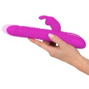Wibrator królik Thrusting Pearl Rabbit z 2 silnikami, funkcją pchnięcia i rotującymi kulkami, 24,8–26 cm - 6