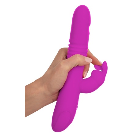 Wibrator królik Thrusting Pearl Rabbit z 2 silnikami, funkcją pchnięcia i rotującymi kulkami, 24,8–26 cm - 7